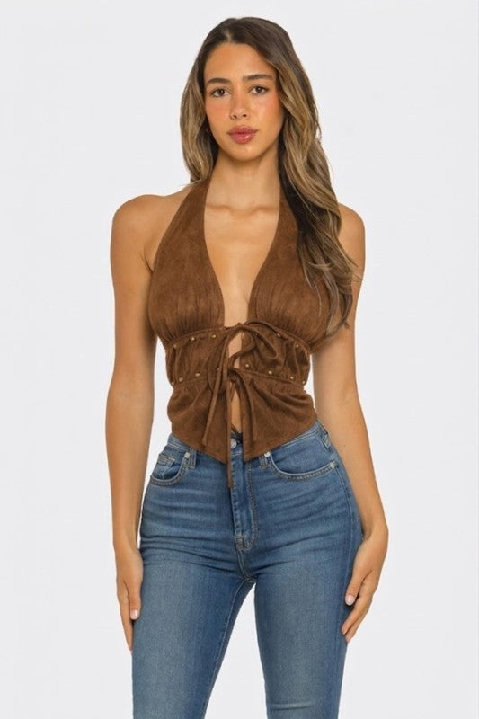 Selena Lace-Up Halter Top