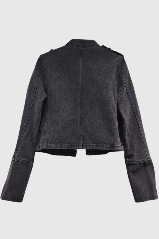 Military Luxe Denim Jacket