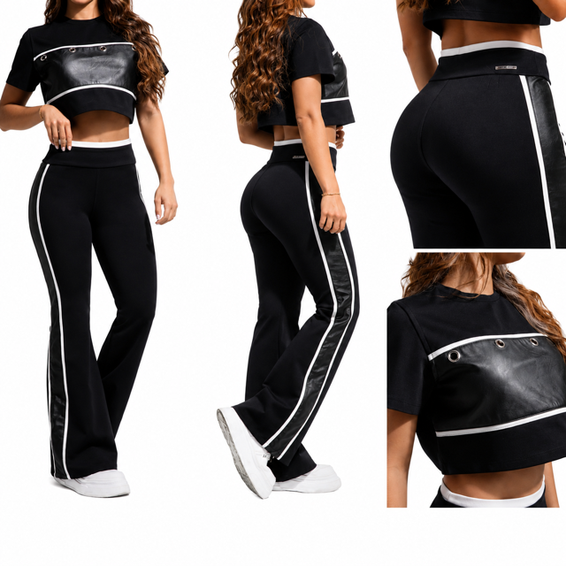 Colombian Two-Piece Flare Set - Black