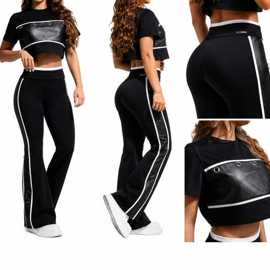 Colombian Two-Piece Flare Set - Black