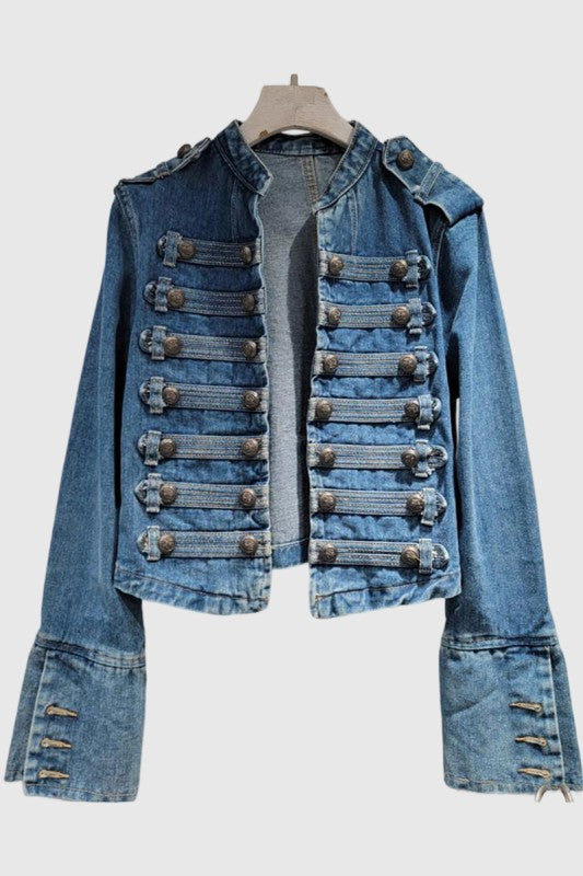Military Luxe Denim Jacket