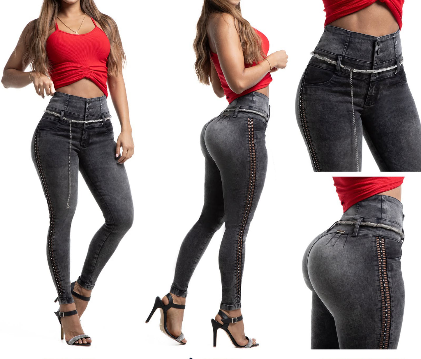Smoky Gray Push-Up Jeans