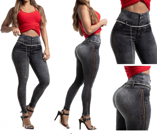 Smoky Gray Push-Up Jeans