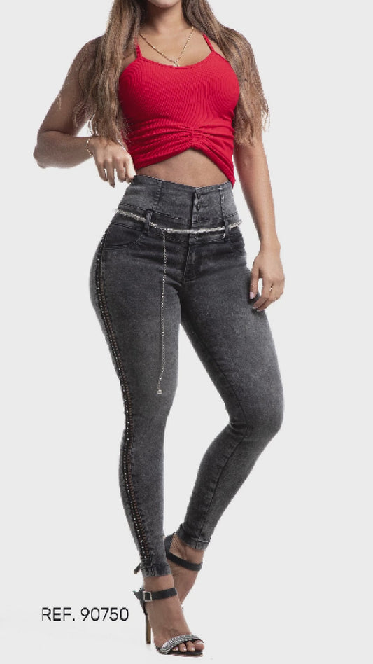 Smoky Gray Push-Up Jeans