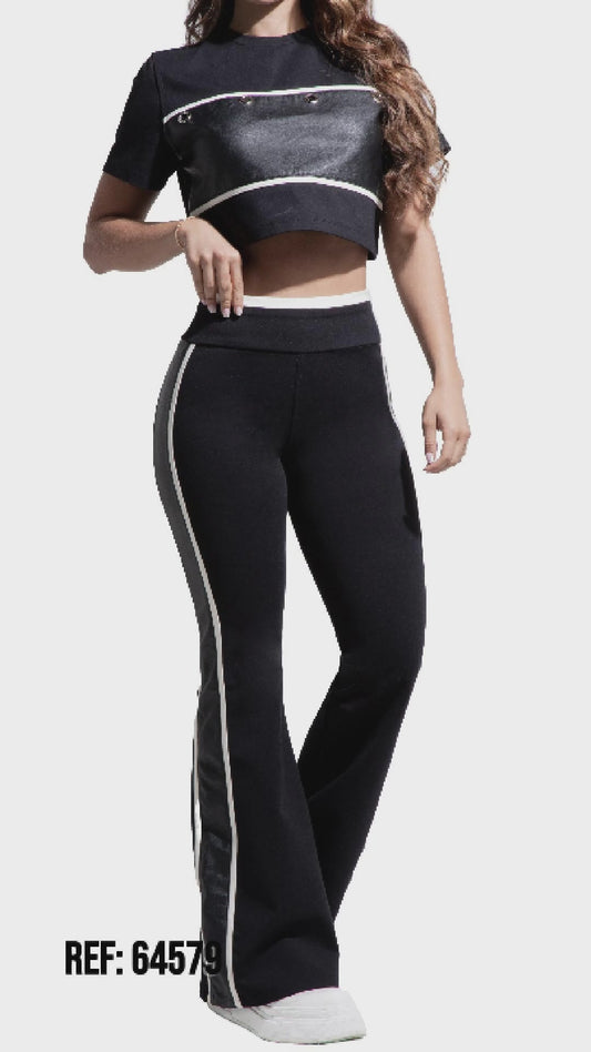 Colombian Two-Piece Flare Set - Black